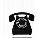 Decorative icon of a telephone